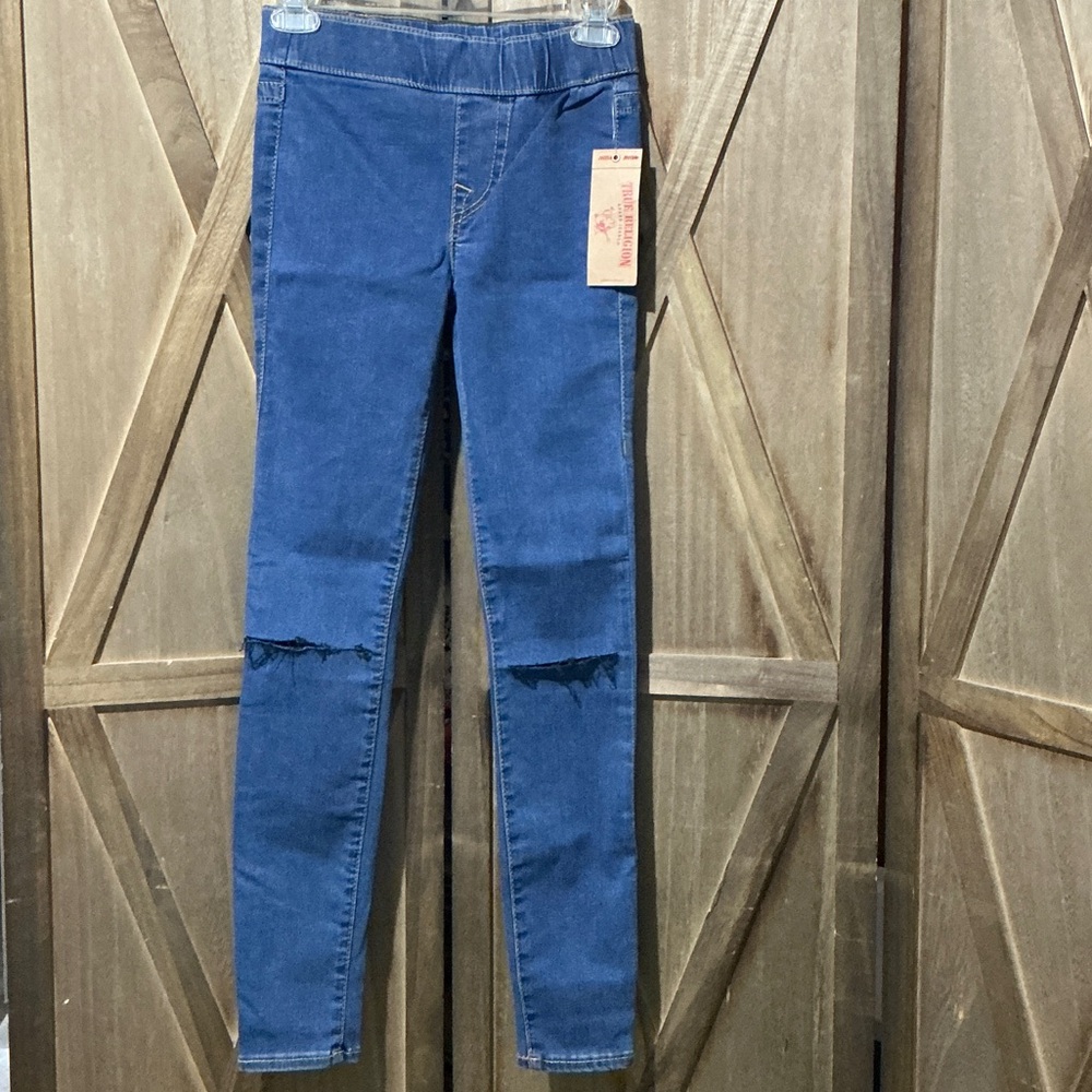 NWT True Religion Starlet Legging With Knee Slits Elastic Waistband Size XXS